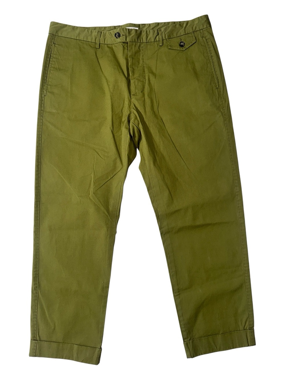 Michael Bastian mens 36 EU 54 olive green cotton blend regular fit chino pants